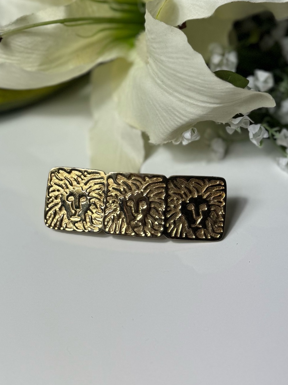 Vintage Gold Anne Klein Brooch Hair Clip accessory - Picture 7 of 14